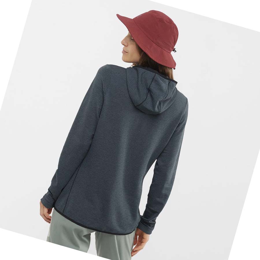 Salomon ESSENTIAL LIGHTWARM HOODED Kadın Kapüşonlu Sweatshirt Siyah | TR 2507PJJ